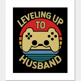 Leveling Up To Husband Video Gamer Funny Gift Posters and Art